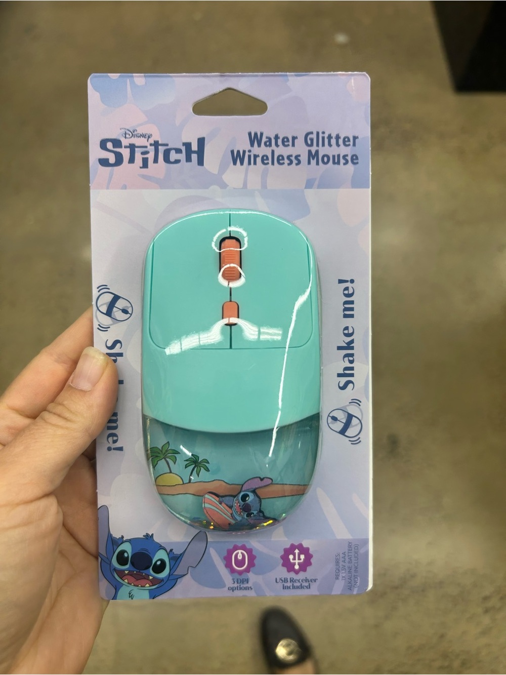 Disney Stitch Water Glitter Wireless Mouse